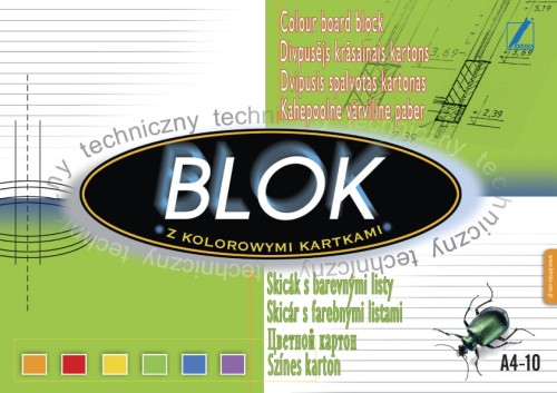 Blok techniczny A-4, kolorowy
