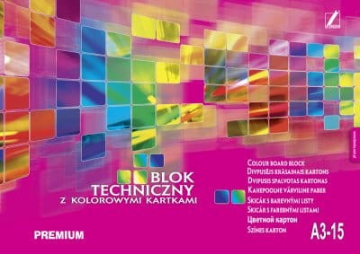 Blok techniczny A-3, kolorowy, 170g