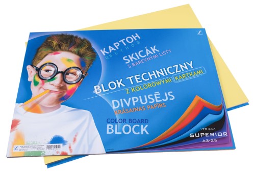 Blok techniczny A-3, kolorowy, 170g