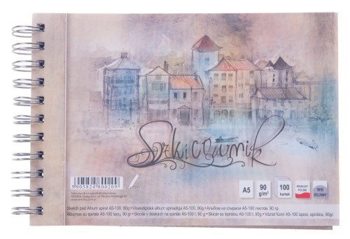 Szkicownik artystyczny A-5, 100 kartek, 90g