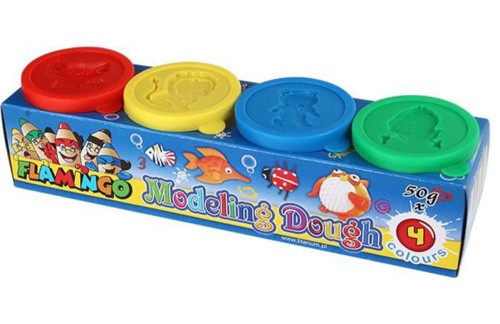 Ciastolina Flamingo, 4 kolory x 50g