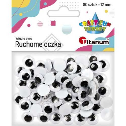 Oczka ruchome Titanum Craft-Fun Series, 18mm, 80 sztuk