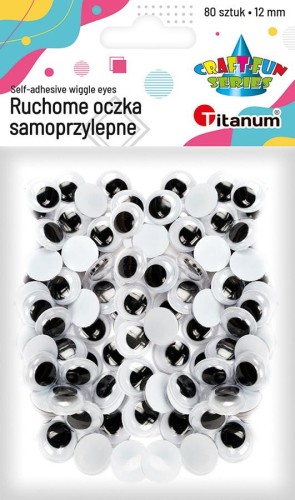 Oczka ruchome samoprzylepne Titanum Craft-Fun Series 12mm 80 sztuk