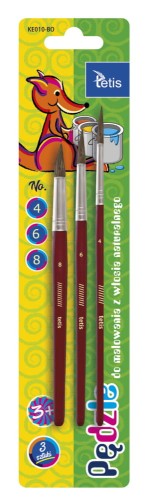 Pędzle szkolne okrągłe Tetis 3 rozmiary (8,10,12)