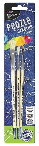 Pędzle szkolne Kidea, 3 rozmiary