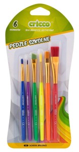 Pędzle szkolne Cricco, 6 rozmiarów