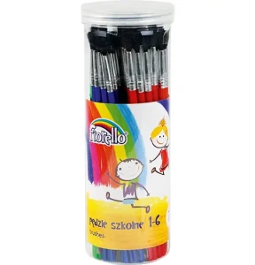 Pędzle szkolne okrągłe Fiorello, 6 rozmiarów, 72 sztuki