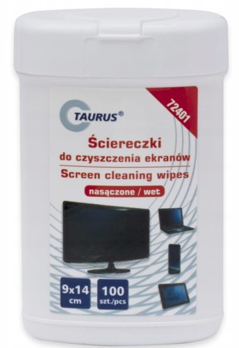 Ściereczki do czyszczenia ekranu Taurus, 100 sztuk