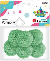 Pompony Titanum Craft-Fun Series pastelowe miętowy, 6 sztuk