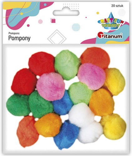 Pompony Titanum Craft-Fun Series akrylowe, 20 sztuk