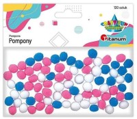 Pompony Titanum Craft-Fun Series poliestrowe, mix 120 sztuk