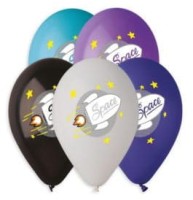 Balon z nadrukiem rakieta mix kolorów