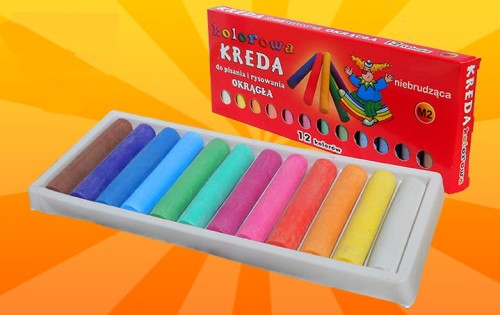 Kreda kolorowa, okrągła, 12 sztuk