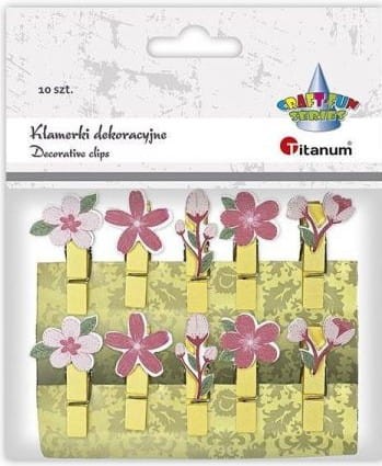 Klamerki drewniane kwiatki Titanum