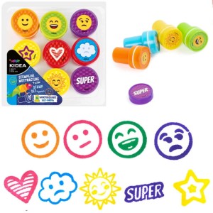 Pieczątki stempelki motywacyjne, 9 sztuk Kidea