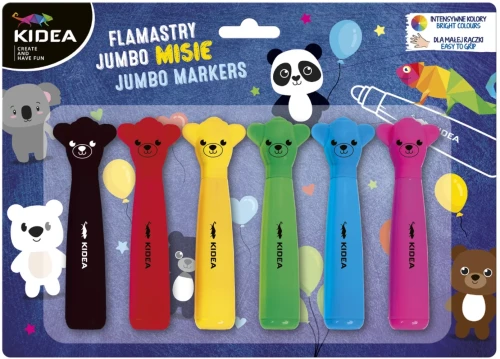 Flamastry  Derform Jumbo z figurką, 6 kolorów