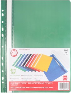 Skoroszyt plastikowy wpinany KBK A-4, zielony