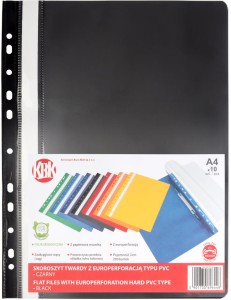 Skoroszyt plastikowy wpinany KBK A-4, czarny