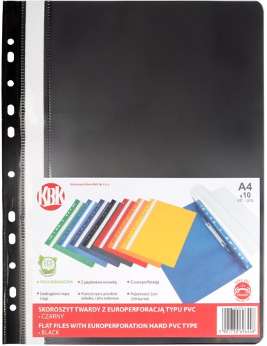Skoroszyt plastikowy wpinany KBK A-4, czarny