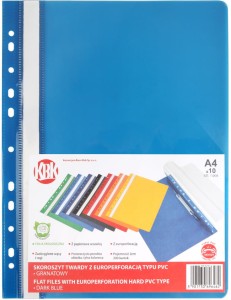 Skoroszyt plastikowy wpinany KBK A-4, granatowy