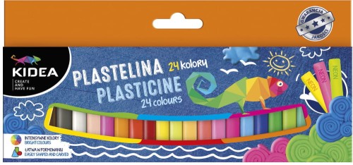 Plastelina Kidea, neon, 24 kolory