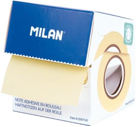 Notes samoprzylepny Milan, na rolce, 50x10m, żółty