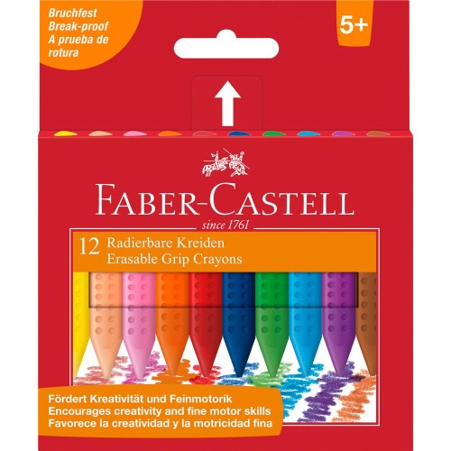 Kredki świecowe Faber Castell Grip, 12 kolorów