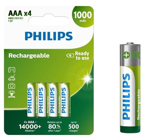 Akumulator Philips Ni-MH,  AAA, 1000mAh, 4 sztuki