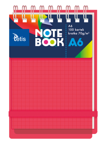 Kołonotatnik Tetis PP, A-6 100 kartek, 5 przekładek, kratka