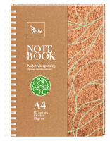 Kołonotatnik Tetis, A-4 80 kartek, oprawa korkowa, kratka