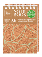 Kołonotatnik Tetis, A-6 80 kartek, oprawa korkowa, kratka