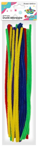 Druciki kreatywne Titanum Craft-Fun Series, 300mm, 25 sztuk, miks kolorów