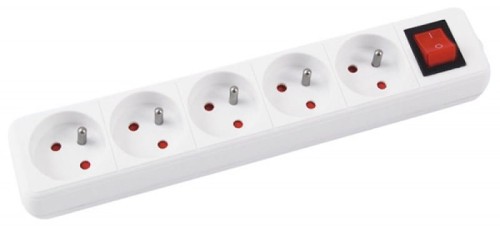 Przedłużacz Office Products, 5 gniazdek, 3m, z wyłącznikiem