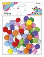 Pompony Titanum Craft-Fun Series poliestrowe, mix 60 sztuk
