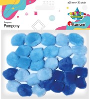 Pompony Titanum Craft-Fun Series akrylowe niebieskie, 30 sztuk