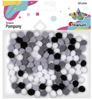 Pompony Titanum Craft-Fun Series poliestrowe szary 120 sztuk