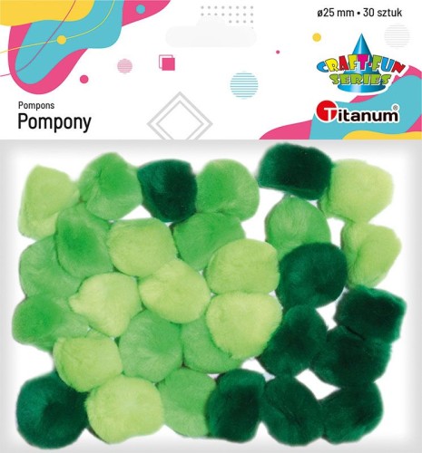 Pompony Titanum Craft-Fun Series zielony, 30 sztuk