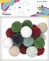 Pompony Titanum Craft-Fun Series pastelowe, mix 18 sztuk