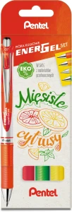 Pióro kulkowe automatyczne Pentel BL77, Mięsiste Cytrusy, 4 sztuki