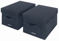 Pudło do przechowywania Leitz Fabric, małe z pokrywą,  2 sztuki
