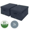 Pudło do przechowywania Leitz Fabric, średnie z pokrywą,  2 sztuki 