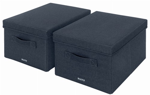 Pudło do przechowywania Leitz Fabric, średnie z pokrywą,  2 sztuki 