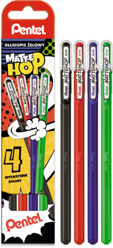 Długopis żelowy Pentel K110V MatteHop, 4 kolory