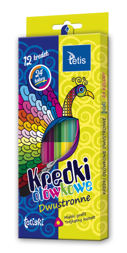 Kredki ołówkowe Tetiski 12 sztuk, dwustronne