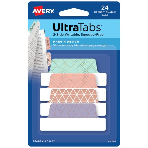 Zakładki indeksujące Avery, 63,5x25,4 mm, 24 sztuki, kolorowy wzór