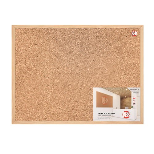 Tablica korkowa KBK, 90x60 cm, rama drewniana