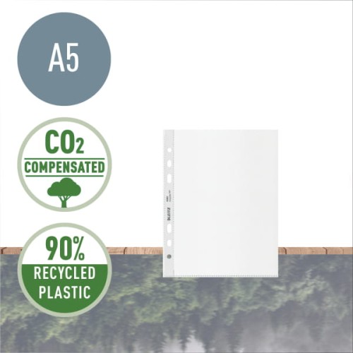 Koszulki groszkowe Leitz Recycle  mały format A-5, 100µm, 25 sztuk