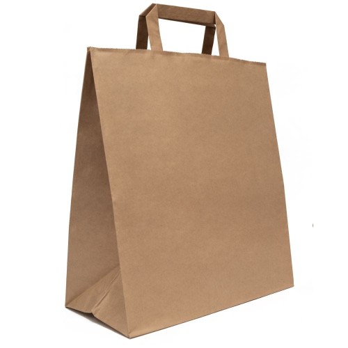 Torba papierowa z uchem 22x18x10, 50 sztuk, brązowa