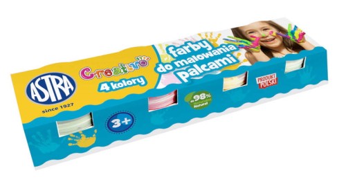 Farby do malowania palcami Creativo Astra, 4 kolory x 50ml