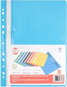 Skoroszyt plastikowy wpinany KBK A-4, jasnoniebieski
